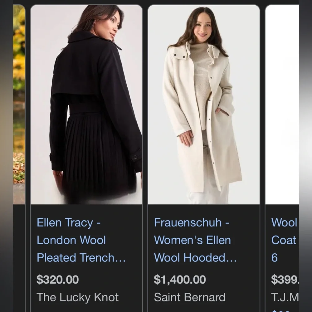 🐑🐇Ellen Tracy Angora & Wool Pea Coat - Picture 10 of 10